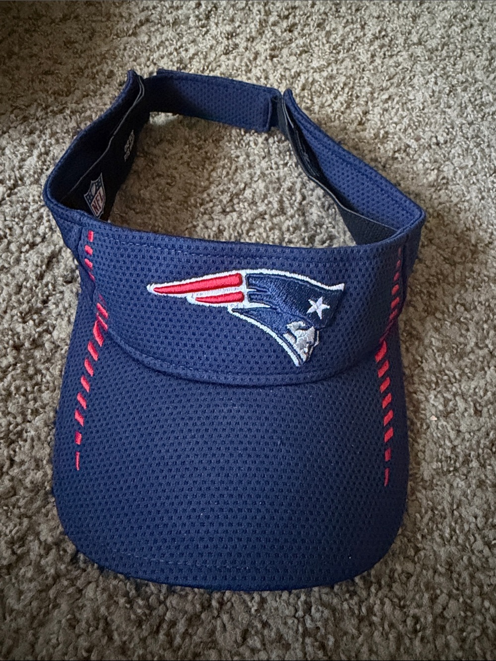 NFL New England Patriots Navy Visor with Red Trim